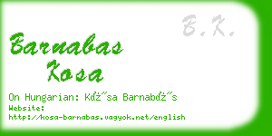 barnabas kosa business card